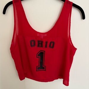 Ambiance Red Ohio Graphic Crop Top